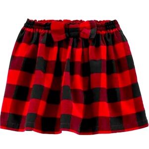 Carters girls 2T red black Buffalo plaid Thanksgiving Christmas holiday skirt